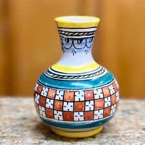 Italy Deruta Multicolor Colorful Hand Painted Pottery Decorative 3” Mini Vase